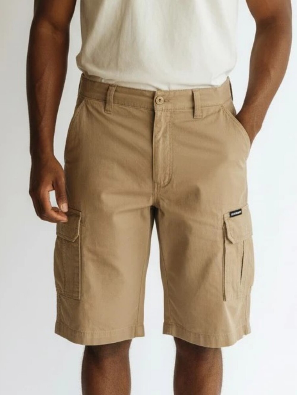 Khaki Cargo Shorts - Tan Utility Style